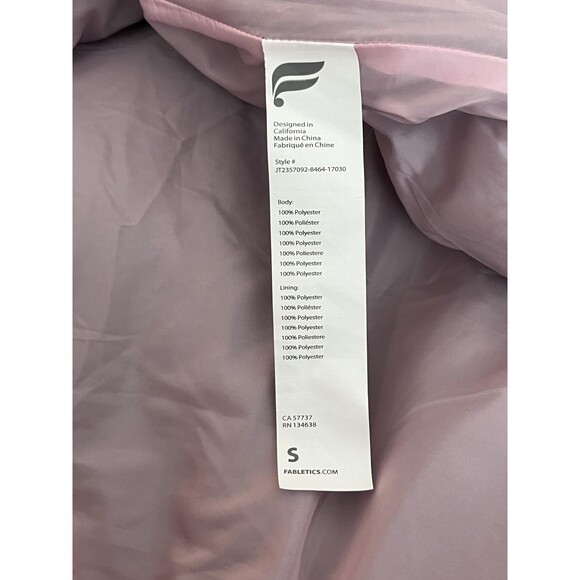 Fabletics Jacket Womens Small Burgundy Pink Sherpa Fleece Zip Pockets Warm - Picture 7 of 7